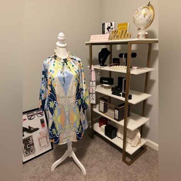 CIEBON Drea Floral Print Long Sleeve Minidress Medium - Picture 7 of 12